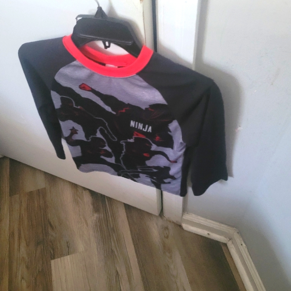 Ninja Kids Raglan Shirt - Black and Red